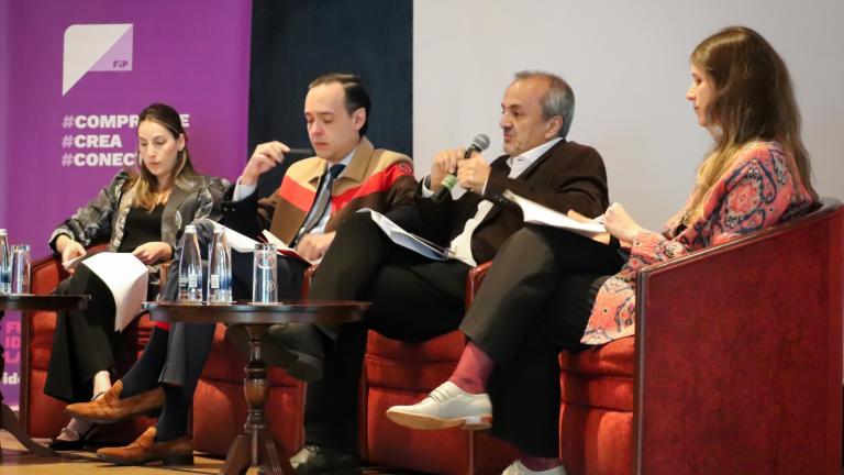 Representantes de la ANDI, Vanti, Grupo EPM y la Cámara de Comercio de Bogotá, durante la presentación de la Guía.