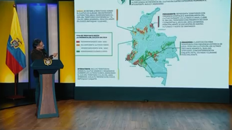 Análisis del presidente Petro de la producción de cocaína, el 19 de octubre de 2025.