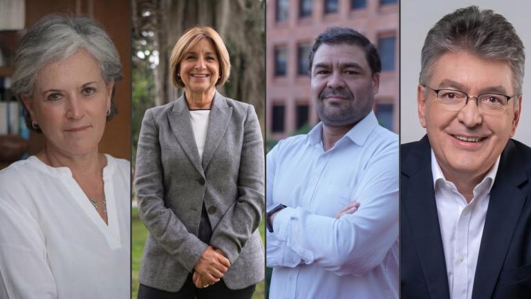 María Elvira Samper, María Victoria Llorente, Javier Flórez y Mauricio Cárdenas participaron del primer episodio de Conversaciones FIP.